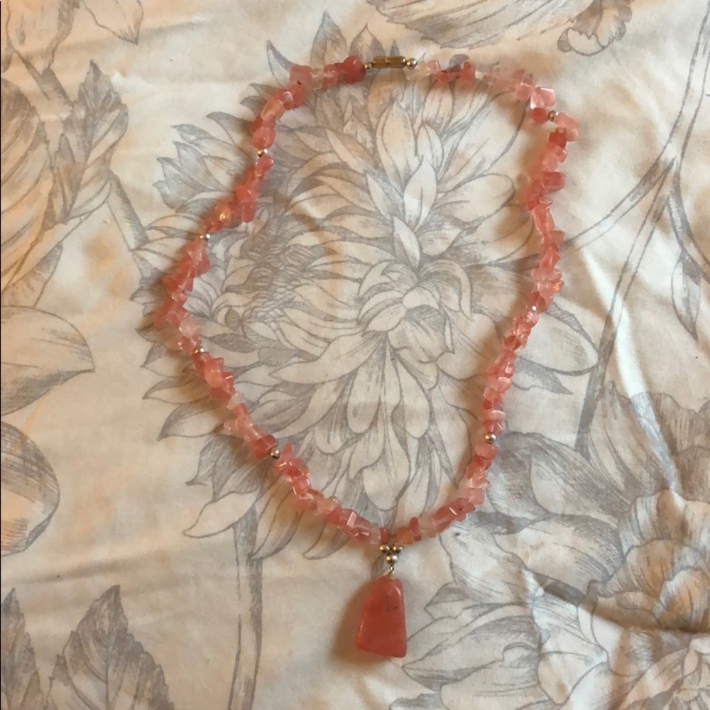💍Coral gemstone necklace